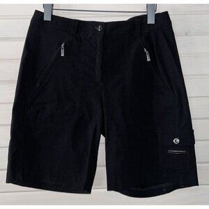 Jamie Sadock Sz 8 Black Golf Shorts Nylon Stretch Zip Pockets EUC